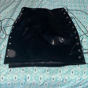 Leather black Mini Skirt